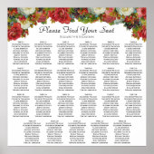 Rustic Floral 23 Tafel Wedding Seating Chart Poster (Voorkant)