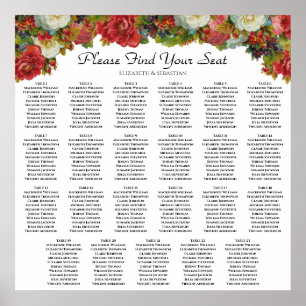 Rustic Floral 23 Tafel Wedding Seating Chart Poster