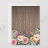 Rustic Floral 30th Birthday Invitation for Women Kaart (Achterkant)