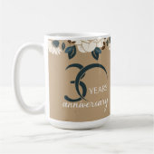 Rustic Floral 30th Wedding Jubileum Koffiemok (Links)