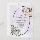 Rustic Floral 50th Birthday Dinner Kaart (Voorkant)