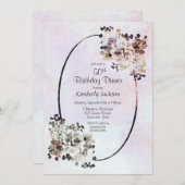 Rustic Floral 50th Birthday Dinner Kaart (Voorkant / Achterkant)