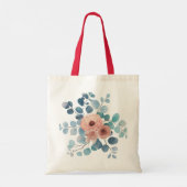 Rustic Floral 50th Birthday Party Favor Monogram Tote Bag (Achterkant)