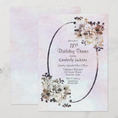 Rustic Floral 80th Birthday Dinner Kaart (Voorkant / Achterkant)