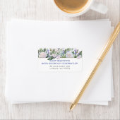 Rustic Floral 80th Birthday Party Return Address Etiket (Insitu)