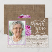 Rustic Floral Adult Vrouw Birthday Hartelijk dank Bedankkaart (Voorkant / Achterkant)