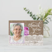 Rustic Floral Adult Vrouw Birthday Hartelijk dank Bedankkaart (Staand voorkant)