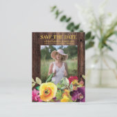 Rustic Floral Afstuderen Save Date Notice Uitnodiging Briefkaart (Staand voorkant)