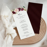 Rustic Floral and Botanical Foliage Dinner Menu<br><div class="desc">This rustic floral and botanical foliage dinner menu card is perfect for a modern wedding. The design features beautiful and colorful hand-drawn flowers and foliage,  elegantly arranged into attractive bouquets.

This menu can be used for a wedding reception,  rehearsal dinner,  bridal shower or any event.</div>
