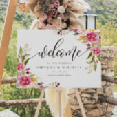 Rustic Floral and vether Welcome Wedding Sign Poster