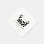 Rustic Floral Antler Woodland Wedding Napkins Servet (Hoek)