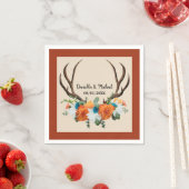 Rustic Floral Antlers BOHO Wedding Servet (Insitu)