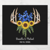 Rustic Floral Antlers bruiloft Favor Bier Etiket (Enkel label)