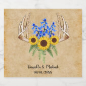 Rustic Floral Antlers bruiloft Favor Bier Etiket (Enkel label)