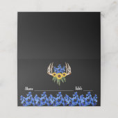 Rustic Floral Antlers bruiloft Plaatskaartje (Buitenkant ongevouwen)