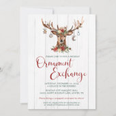 Rustic Floral Antlers kerst-decoratie Feestdagenkaart (Voorkant)