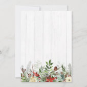 Rustic Floral Antlers kerst-decoratie Feestdagenkaart (Achterkant)
