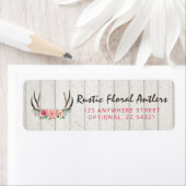 Rustic Floral Antlers Rozen & het Adres van de Ter Etiket (Insitu)
