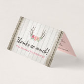 Rustic Floral Antlers Shabby Chic Rozen Hartelijk  Kaart (Voorkant)