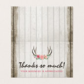 Rustic Floral Antlers Shabby Chic Rozen Hartelijk  Kaart (Buitenkant ongevouwen)