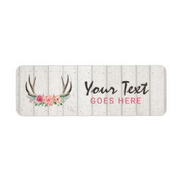 Rustic Floral Antlers Shabby Chic Rozen & Wood Etiket