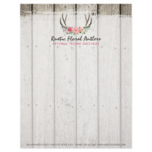 Rustic Floral Antlers Shabby Chic Rozen & Wood