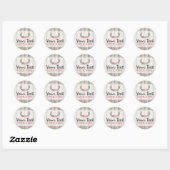 Rustic Floral Antlers Shabby Chic Rozen & Wood Ronde Sticker (Vel)