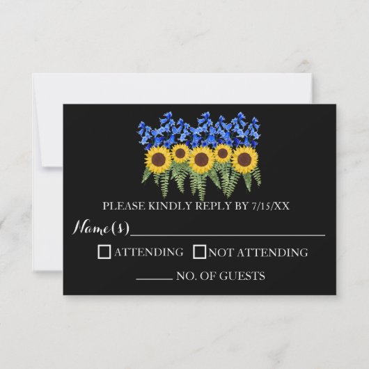 Rustic Floral Antlers Weddenschap RSVP Aankondiging (Achterkant)