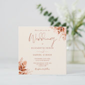 Rustic Floral Autumn Fall Wedding Kaart (Staand voorkant)