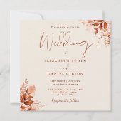 Rustic Floral Autumn Fall Wedding Kaart (Voorkant)