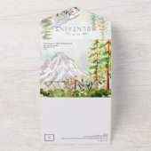 Rustic Floral Autumn Mountain Wedding All In One Uitnodiging (Buitenkant)