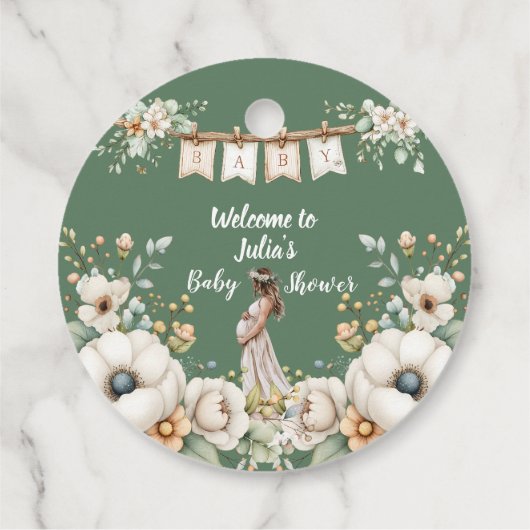 Rustic Floral Baby Shower  Bedankjes Labels (Achterkant)