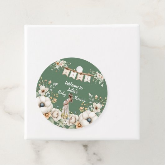 Rustic Floral Baby Shower  Bedankjes Labels (In situ)