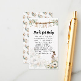 Rustic Floral Baby Shower Books for Baby Informatiekaartje