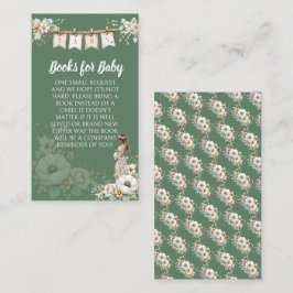 Rustic Floral Baby Shower Books for Baby Informatiekaartje