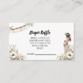 Rustic Floral Baby Shower Diaper Raffle   Informatiekaartje (Voorkant)