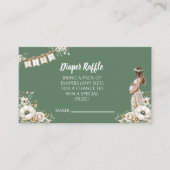 Rustic Floral Baby Shower Diaper Raffle   Informatiekaartje (Voorkant)