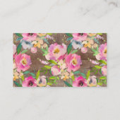 Rustic Floral Baby shower Diaper Raffle Ticket Informatiekaartje (Achterkant)