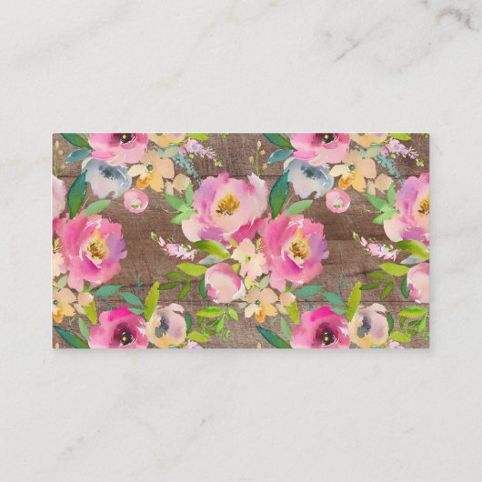 Rustic Floral Baby shower Diaper Raffle Ticket Informatiekaartje (Achterkant)