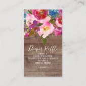Rustic Floral Baby shower Diaper Raffle Ticket Informatiekaartje (Voorkant)