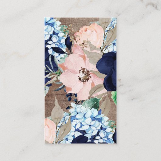 Rustic Floral Baby shower Diaper Raffle Ticket Informatiekaartje (Achterkant)