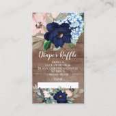Rustic Floral Baby shower Diaper Raffle Ticket Informatiekaartje (Voorkant)