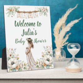 Rustic Floral Baby Shower  Fotoplaat