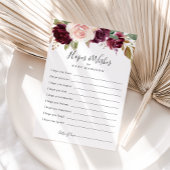 Rustic Floral Baby shower Hopes & Wishes card Briefkaart
