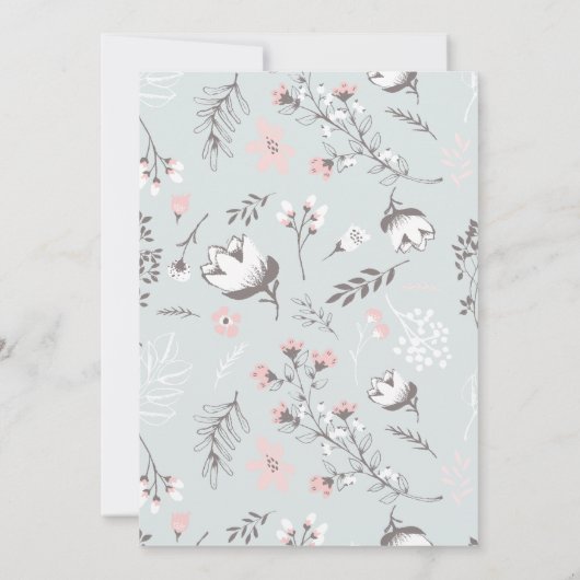 Rustic Floral Baby shower Invitation II Kaart (Achterkant)