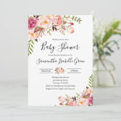 Rustic Floral Baby Shower Kaart (Staand voorkant)