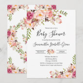 Rustic Floral Baby Shower Kaart (Voorkant / Achterkant)