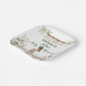 Rustic Floral Baby Shower  Papieren Bordje (Gebogen)