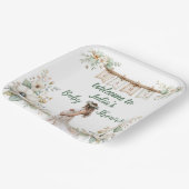 Rustic Floral Baby Shower  Papieren Bordje (Gebogen)