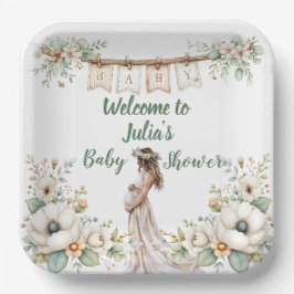 Rustic Floral Baby Shower  Papieren Bordje